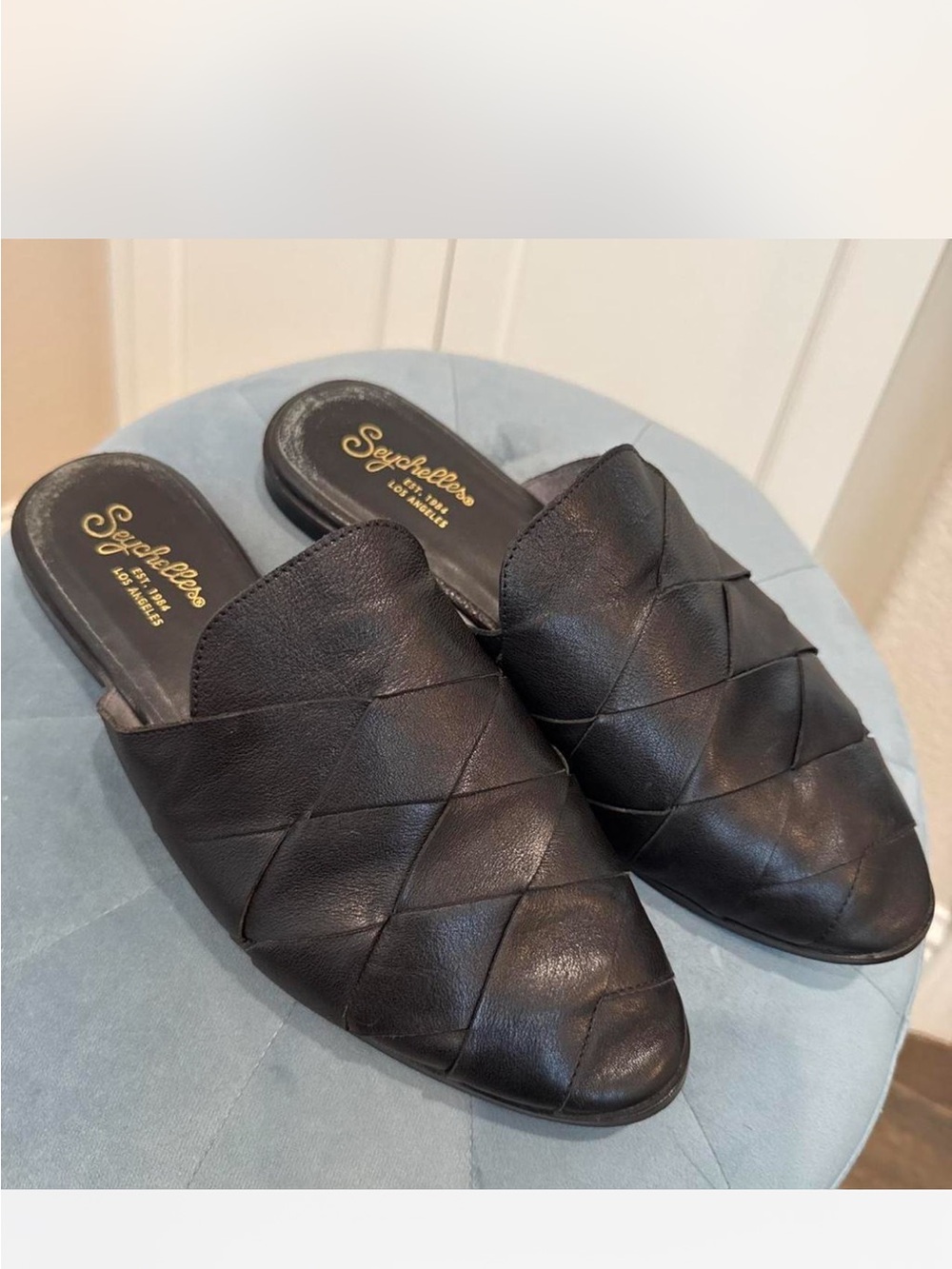 Seychelles Survival Mule Woven Black Mules